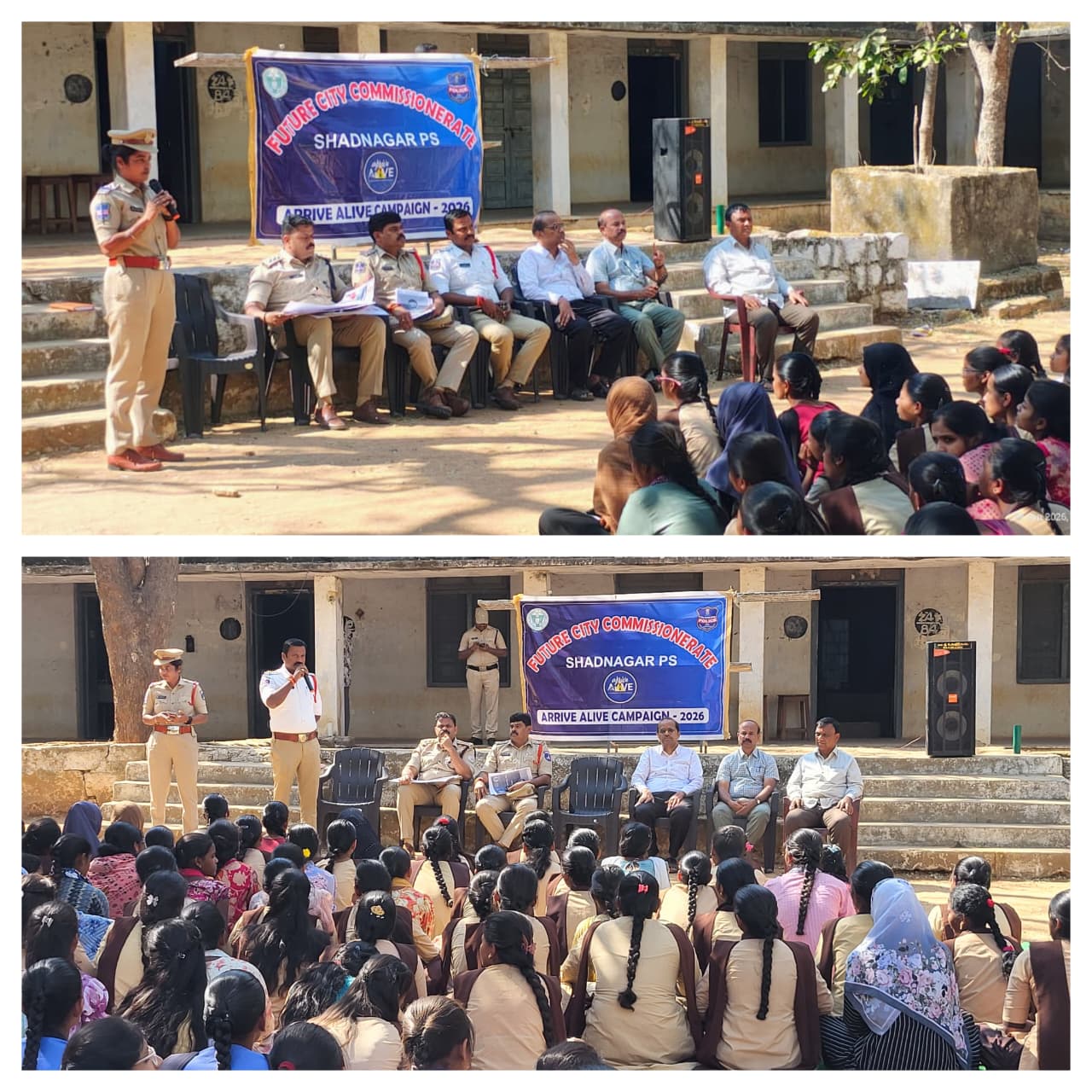 రోడ్డు భద్రత వారోత్సవాలు సందర్భంగా ప్రభుత్వ జూనియర్ కళాశాలలో అవగాహన సదస్సు.