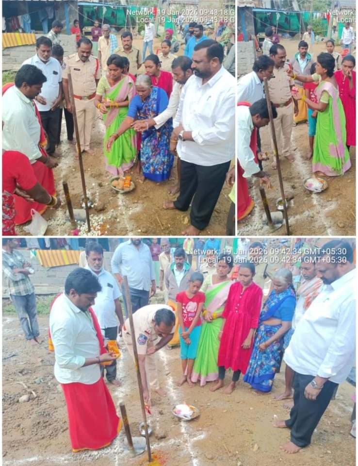 అనాధ పిల్లలకు ఇల్లు కట్టిస్తున్న నెక్కొండ ఎస్సై